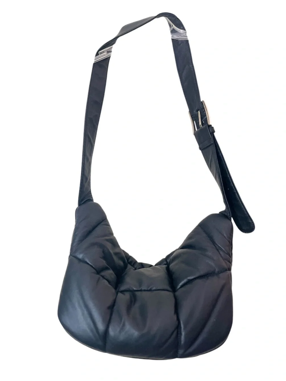 STYLISM Denmark Black Quilted Soft Sheep Leather Messenger Bag